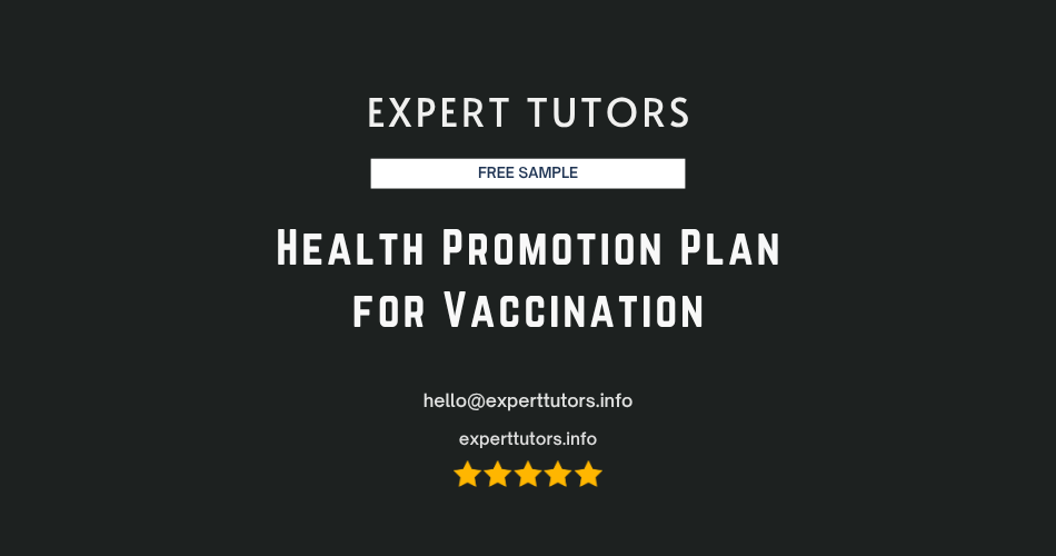 Health Promotion Plan for Vaccination