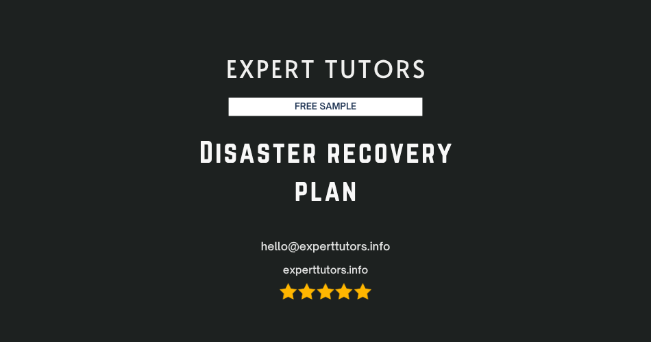Disaster recovery plan