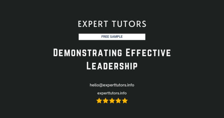 Demonstrating Effective Leadership