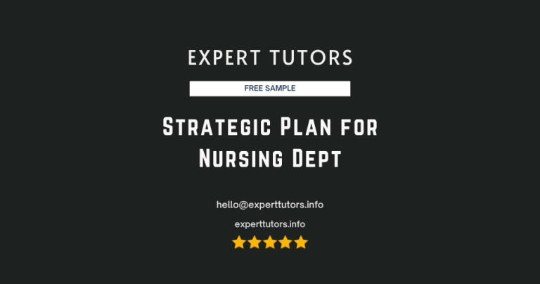 Strategic Plan for Nursing Dept