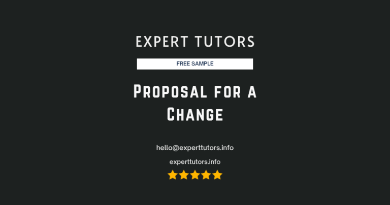 Proposal for a Change