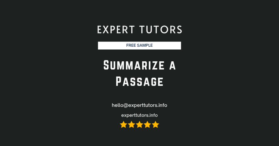 Summarize a Passage