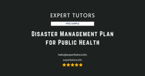 Disaster Management Plan for Public Health