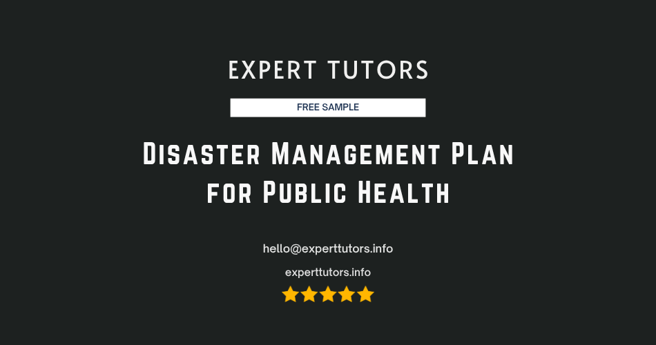 Disaster Management Plan for Public Health
