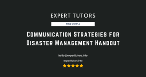 Communication Strategies for Disaster Management Handout