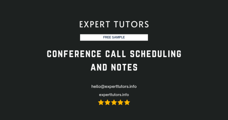 conference call scheduling and notes
