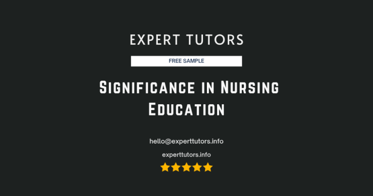 Significance in Nursing Education