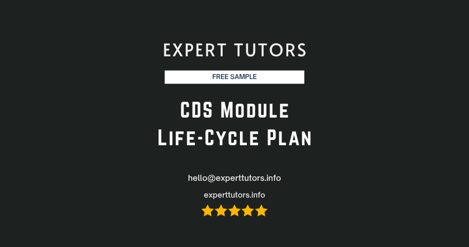 Clinical Decision Support (CDS) Module Life-Cycle Plan