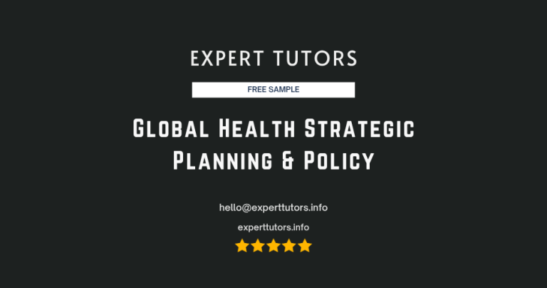 Global Health Strategic Planning & Policy